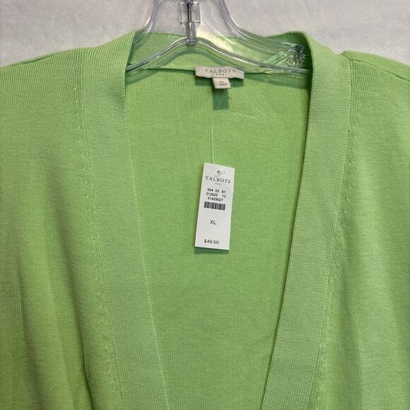 Talbots Women's Open Front Cropped Cardigan Sweater 3/4 Sleeve Flare Size XL NWT - Picture 5 of 16
